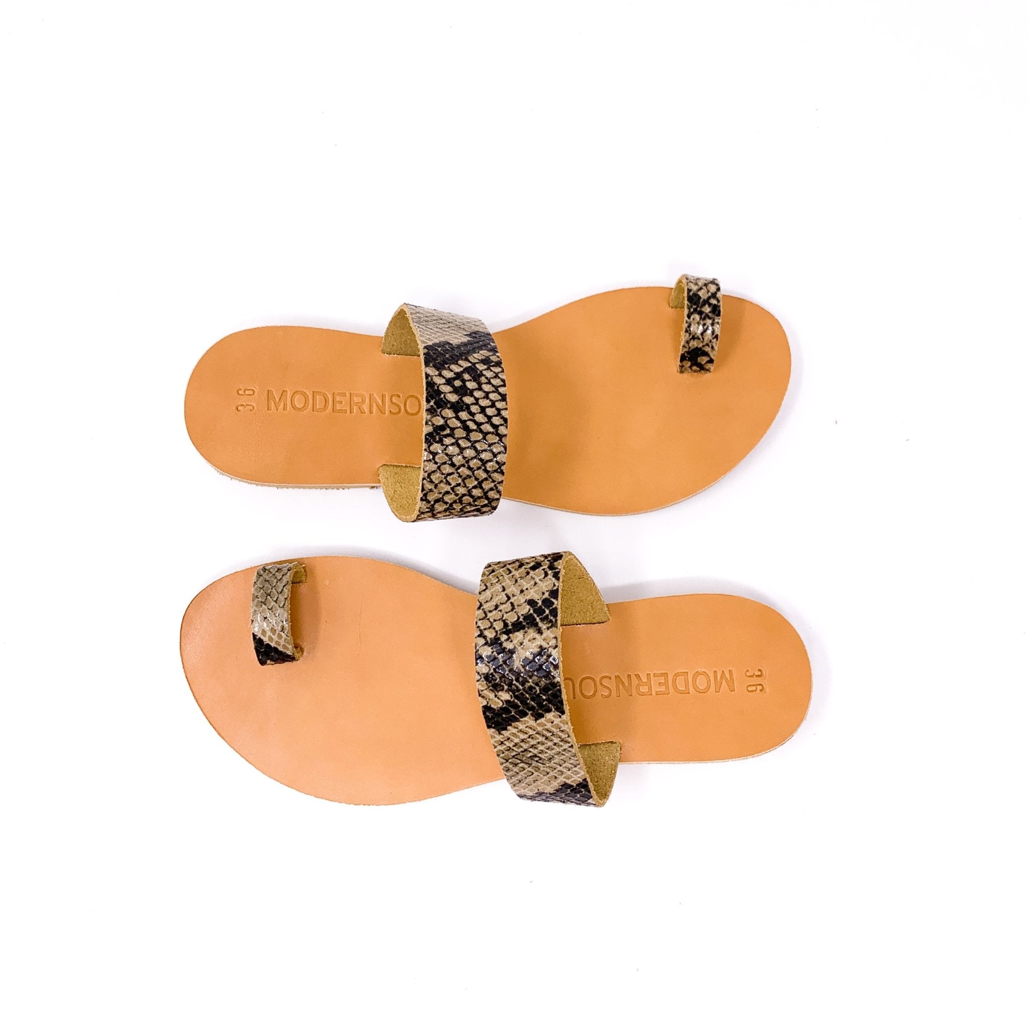 Beige Snake Lyric Sandal - Sur La Vague