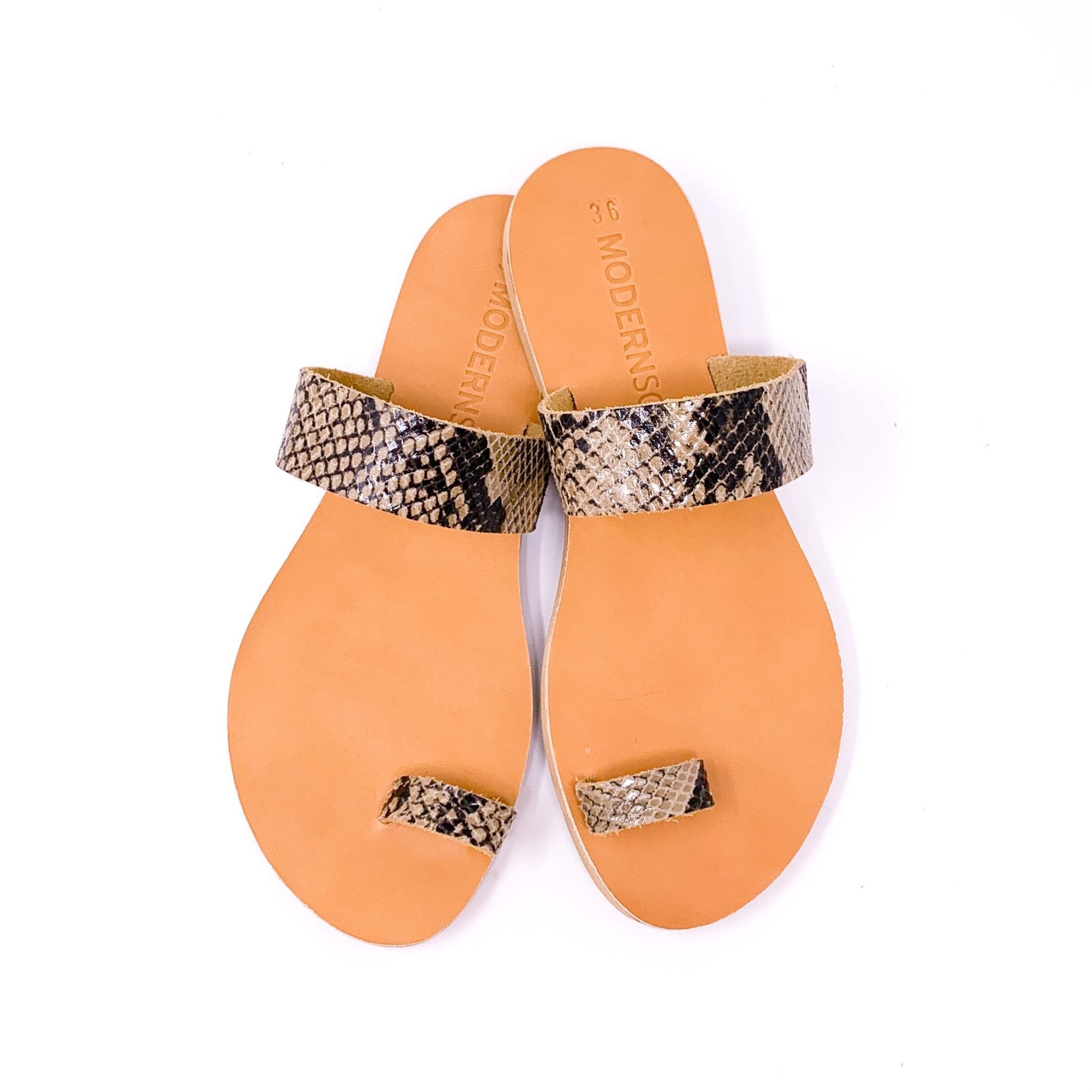 Beige Snake Lyric Sandal - Sur La Vague