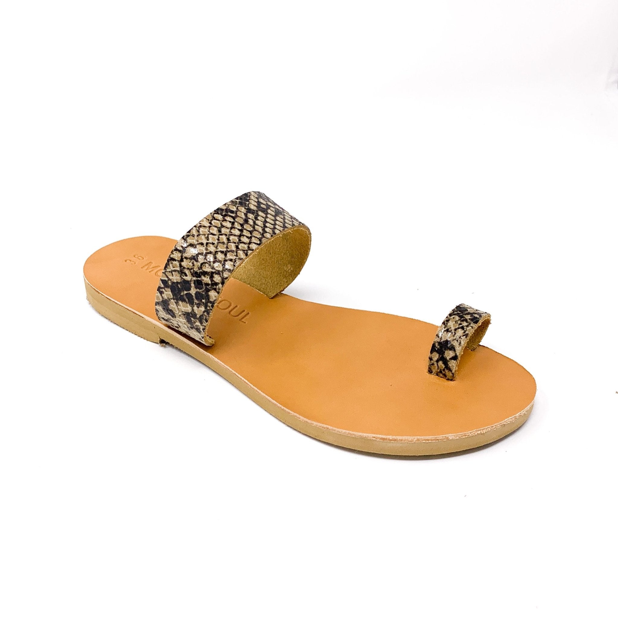 Beige Snake Lyric Sandal - Sur La Vague