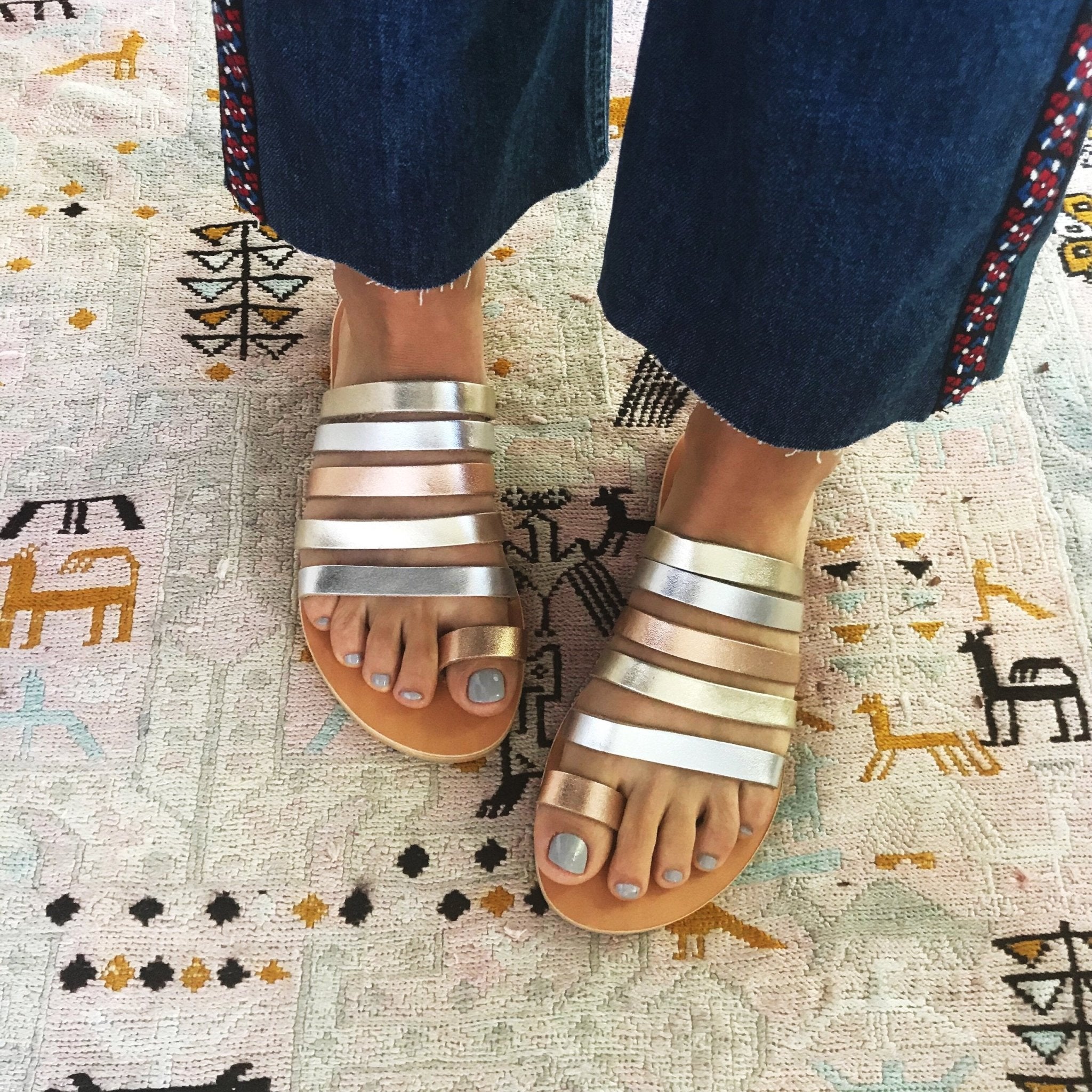 Mixed Metal Maya Sandal - Sur La Vague