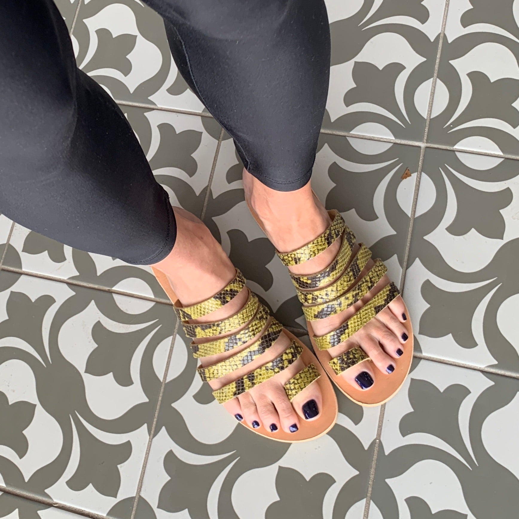 Yellow Snake Maya Sandal - Sur La Vague